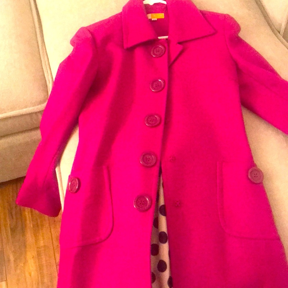 Magenta long peacoat